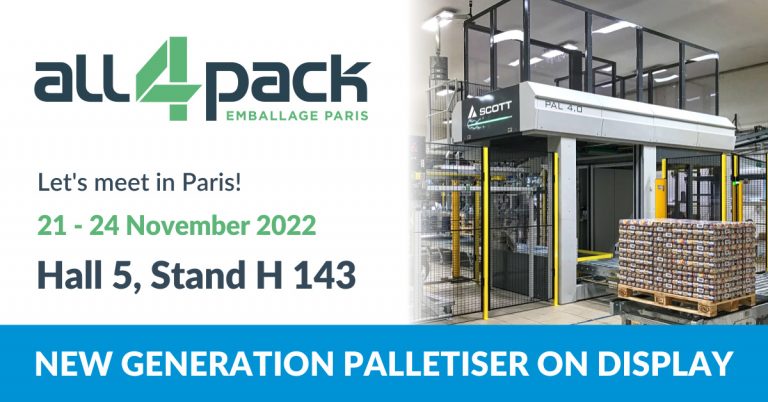 Come visit SCOTT at ALL4PACK Paris to discuss your next palletising project