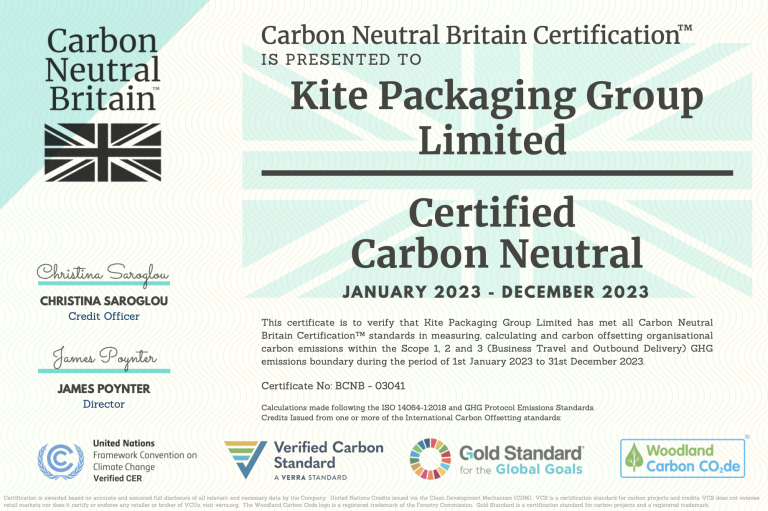 Kite Packaging enters third year of carbon neutrality