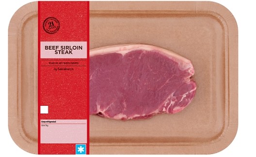 Cardboard trays introduced to by Sainsbury’s steaks, saving over 10 million pieces of plastic each year