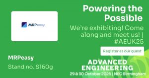 MRPeasy to showcase AI-powered MRP software at Advanced Engineering